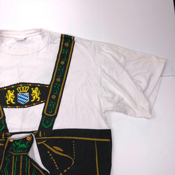 Big Shirt Mens Extra Large White Black Lederhosen Style - Picture 3 of 7